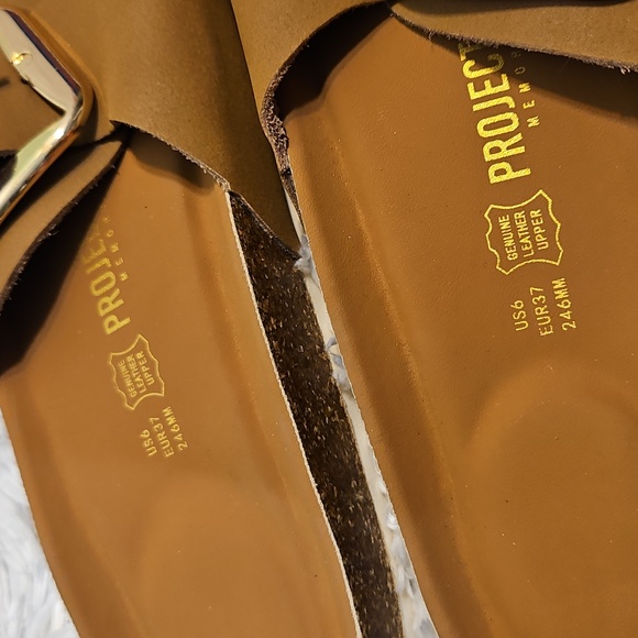 Project‎ Cloud Womens US 6 EU 37 Brown Buckle Slide Sandals Comfort - Picture 4 of 8